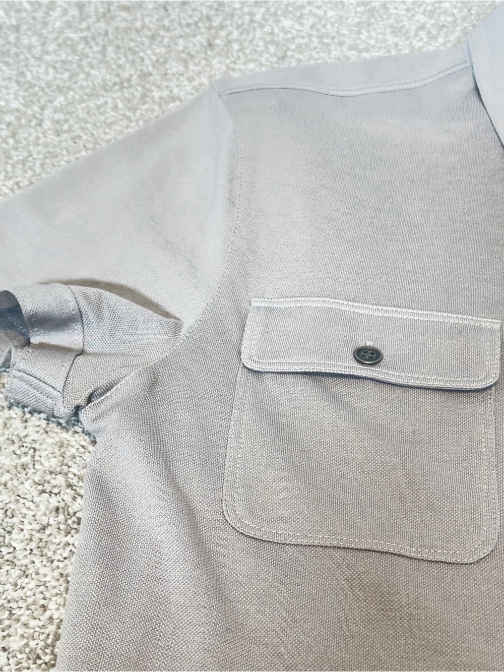 John Varvatos Short Sleeve Button-up Shirt Size S in Gray Silk Cotton Blend - Picture 4 of 6